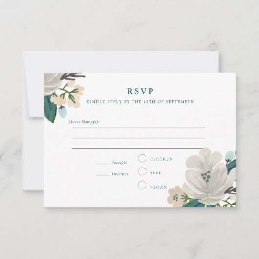 Golightly Floral Wedding RSVP (Voorkant)