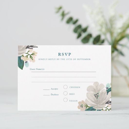 Golightly Floral Wedding RSVP (Staand voorkant)