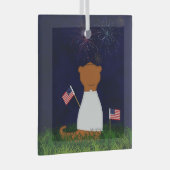 GOliver The Otter kijken naar vuurwerk Glas Ornament (Voorkant Rechts)