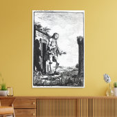 Gollever onder de Lilliputians Canvas Afdruk (Insitu (Woonkamer))