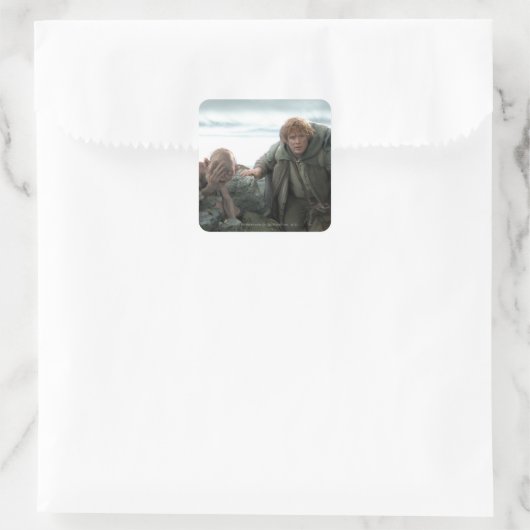 GOLLUM™ en Samwise Vierkante Sticker (Tas)