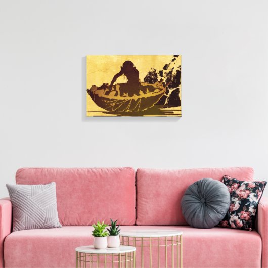 GOLLUM™ in a Raft Canvas Afdruk (Insitu (Woonkamer))