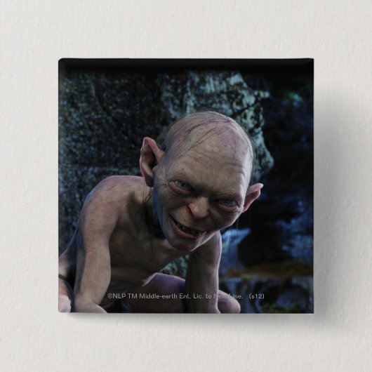 GOLLUM™ met glimlach Vierkante Button 5,1 Cm (Voorkant)