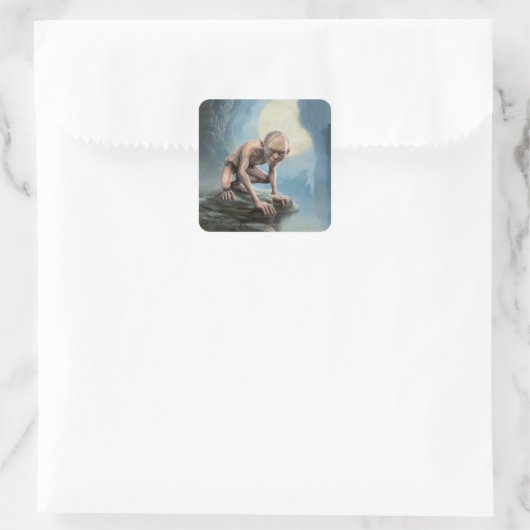 GOLLUM™ met maan Vierkante Sticker (Tas)