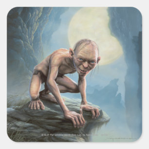 GOLLUM™ met maan Vierkante Sticker