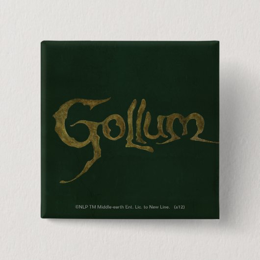 GOLLUM™-naam - gestructureerd Vierkante Button 5,1 Cm (Voorkant)