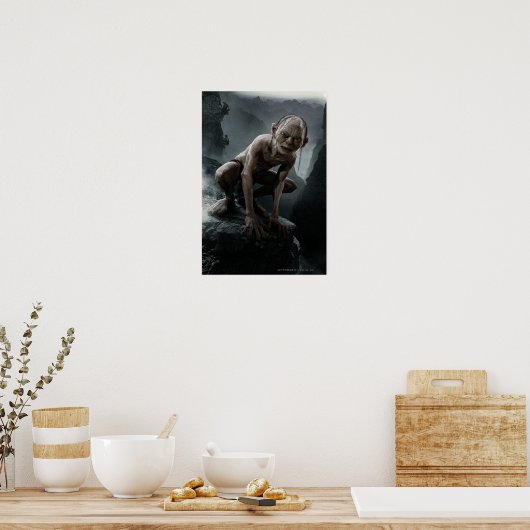GOLLUM™ op een steen Poster (Keuken)