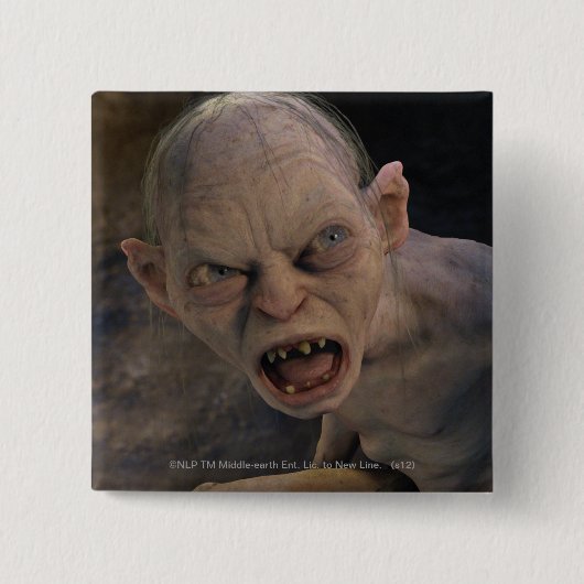 GOLLUM™ sluit af Vierkante Button 5,1 Cm (Voorkant)