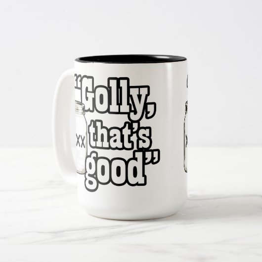 Golly dat is goed tweekleurige koffiemok (Voorkant links)