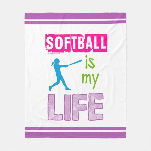 Golly Girls - Softball is mijn leven Fleece Deken (Voorkant)
