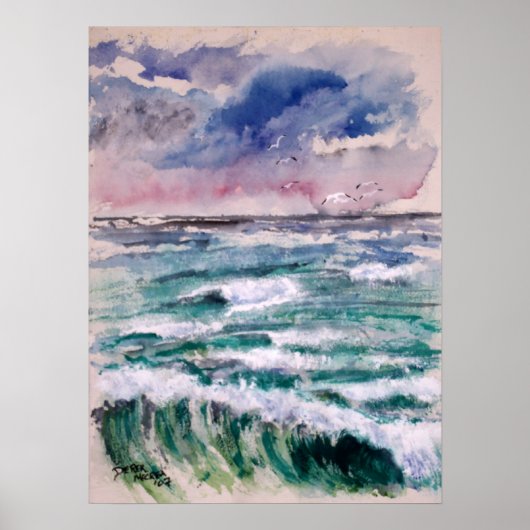 Golve Crash strand art-cadeaus Poster (Voorkant)