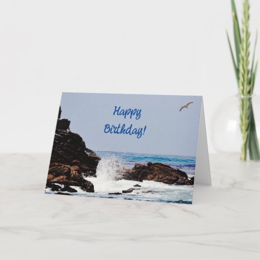 Golve Ocean Splash Art Birthday Card Bedankkaart (Voorkant)