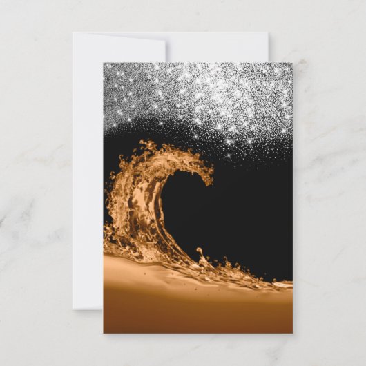 Golve White Brown Modern Abstracte verrassingsdag Kaart (Achterkant)