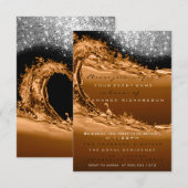 Golve White Brown Modern Abstracte verrassingsdag Kaart (Voorkant / Achterkant)