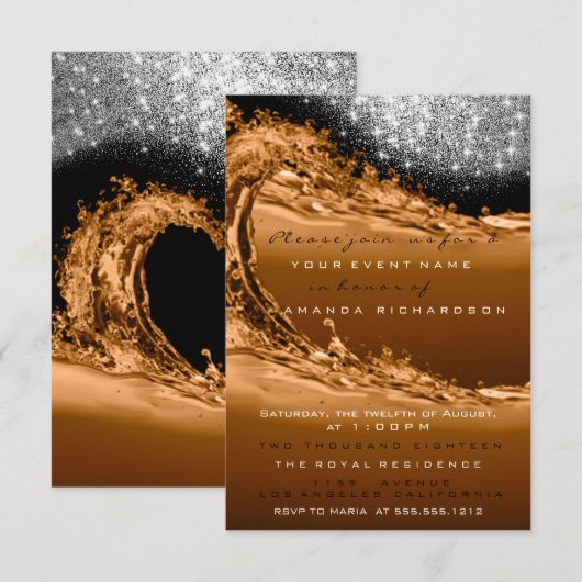 Golve White Brown Modern Abstracte verrassingsdag Kaart (Voorkant / Achterkant)