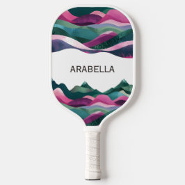 golven Abstract berglandschap Pickleball Paddle