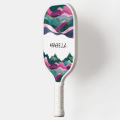  golven Abstract berglandschap Pickleball Paddle (Links)