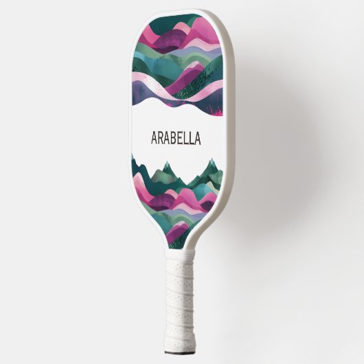 golven Abstract berglandschap Pickleball Paddle (Links)