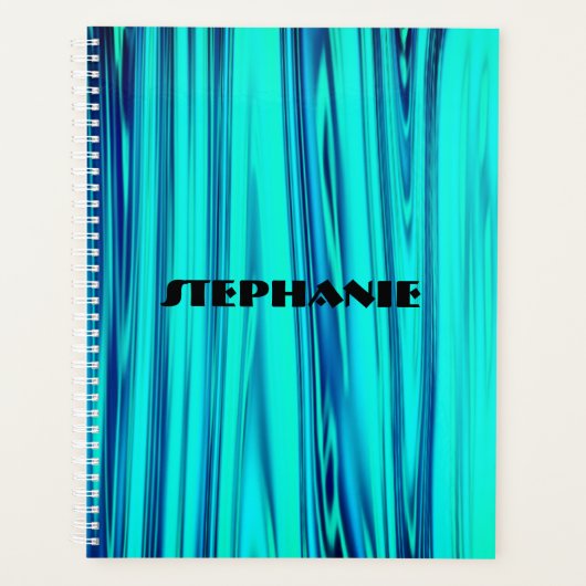 Golven Abstracte Oceaan Blauwgroen Blauw Groen Omb Planner (Voorkant)