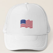 Golven Amerikaanse Vlag Hoed Trucker Pet (Voorkant)