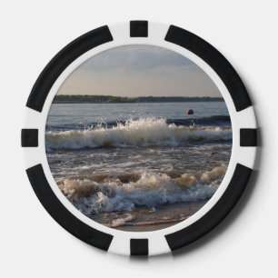 Golven bij de strand poker chips