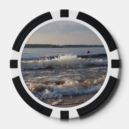 Golven bij het strand poker chips (Voorkant)