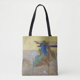 Golven bij Matsushima (Links), Tawaraya Sotatsu Tote Bag