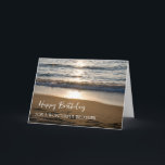 Golven bij Sunset Beach Brother Verjaardag Kaart<br><div class="desc">Verjaardagskaart voor broer met een mooie foto van de golven die neerstorten op het strand bij zonsondergang en doordachte vers.</div>