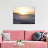 Golven bij zonsondergang canvas afdruk (Insitu (Woonkamer))