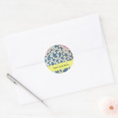 Golven,blauw geel ronde sticker (Envelop)