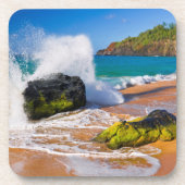 Golven botsten op het strand, Hawaii Drankjes Onderzetter (Voorkant)