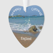 Golven breken op de kust digitaal schilderij ornament (voorkant)