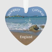 Golven breken op de kust digitaal schilderij ornament (voorkant)