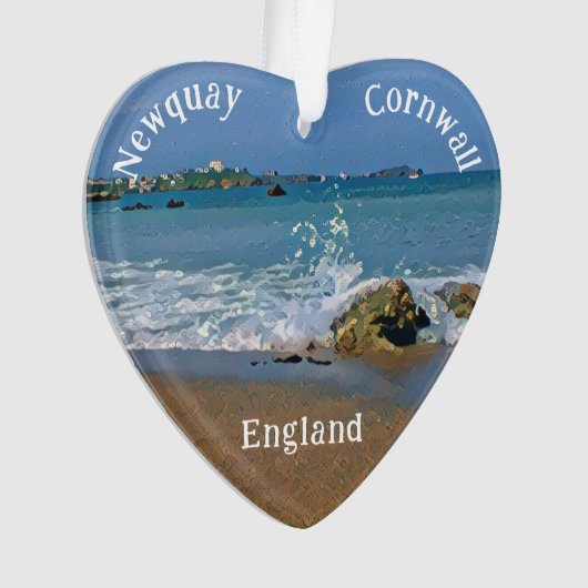 Golven breken op de kust digitaal schilderij ornament (voorkant)