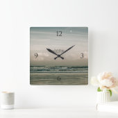 Golven breken op Ocean Beach Sunrise Clock Vierkante Klok (Huis)