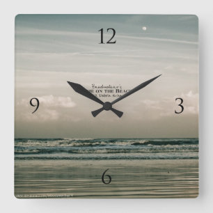 Golven breken op Ocean Beach Sunrise Clock Vierkante Klok