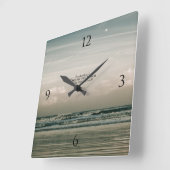 Golven breken op Ocean Beach Sunrise Clock Vierkante Klok (Hoek)