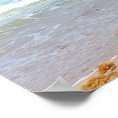 Golven brengen zeewier binnen poster (Hoek)