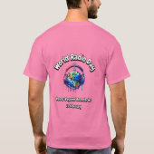 Golven buiten de grenzen. Wereldradiodag. T-Shirt (Achterkant)