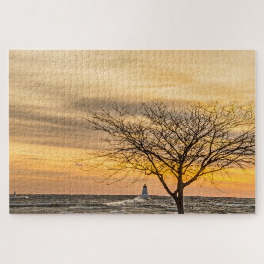 Golven die in Ludington's licht kruipen Legpuzzel (Horizontaal)