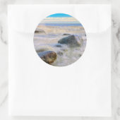 Golven die kruipen op stengels ronde sticker (Tas)