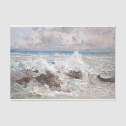 Golven die op de rotsen kruipen, ontkoppelen tissuepapier (Voorkant)