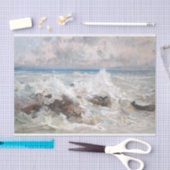 Golven die op de rotsen kruipen, ontkoppelen tissuepapier (Craft)