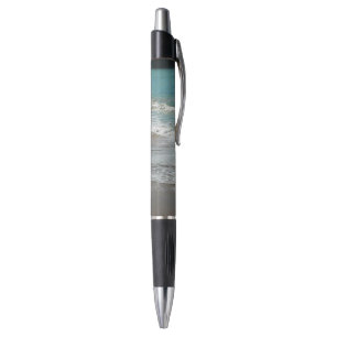 Golven die op het strand spoelen Turquoise blauwe Pen