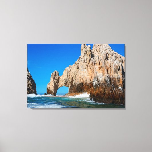 golven die op strand springen canvas afdruk (Voorkant)