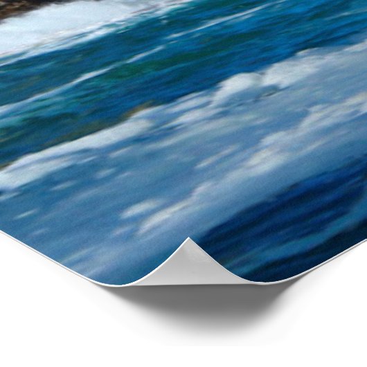 golven die op strand springen poster (Hoek)