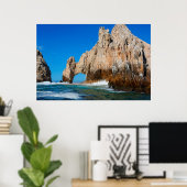 golven die op strand springen poster (Thuiskantoor)