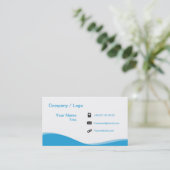 golven eenvoudig visitekaartje (roze) (Staand voorkant)