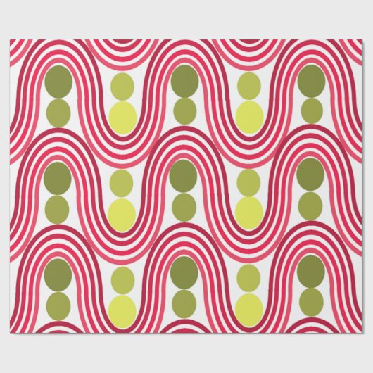 Golven en cirkels cadeaupapier (Vlak)