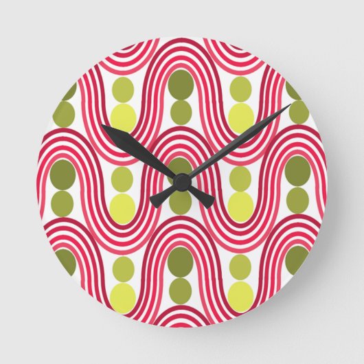 Golven en cirkels ronde klok (Voorkant)